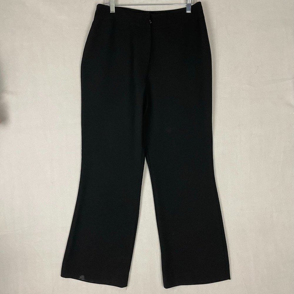 Alfani Petite Woman's Black Stretch Dress Pants Size 12P Polyester Made in Korea